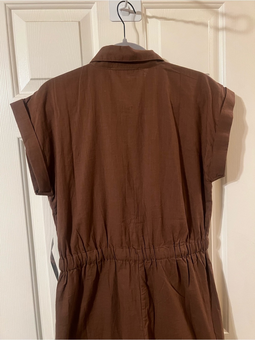NWT Junior’s Brown Utility Boiler Cotton Button Down Summer Jumpsuit Size XL - Picture 4 of 13